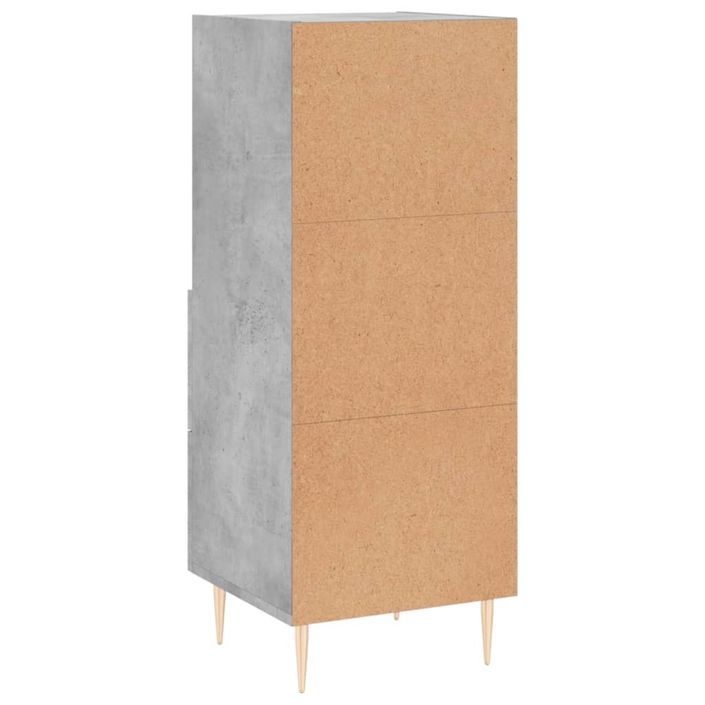 Buffet Gris béton 34,5x34x90 cm Bois d'ingénierie - Photo n°8