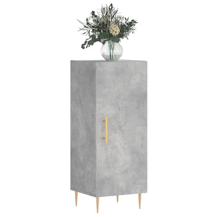 Buffet Gris béton 34,5x34x90 cm Bois d'ingénierie - Photo n°3