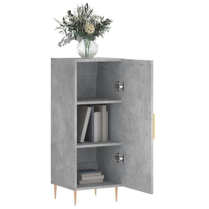 Buffet Gris béton 34,5x34x90 cm Bois d'ingénierie - Photo n°4