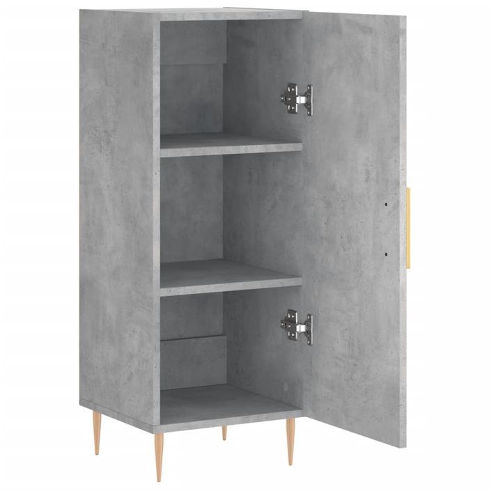 Buffet Gris béton 34,5x34x90 cm Bois d'ingénierie - Photo n°5