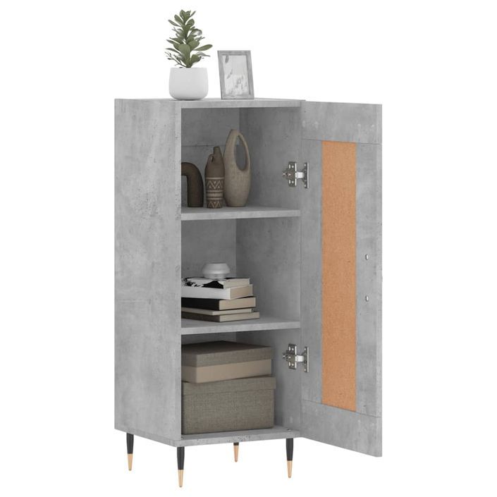 Buffet Gris béton 34,5x34x90 cm Bois d'ingénierie - Photo n°4