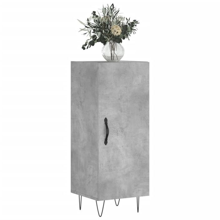 Buffet Gris béton 34,5x34x90 cm Bois d'ingénierie - Photo n°3