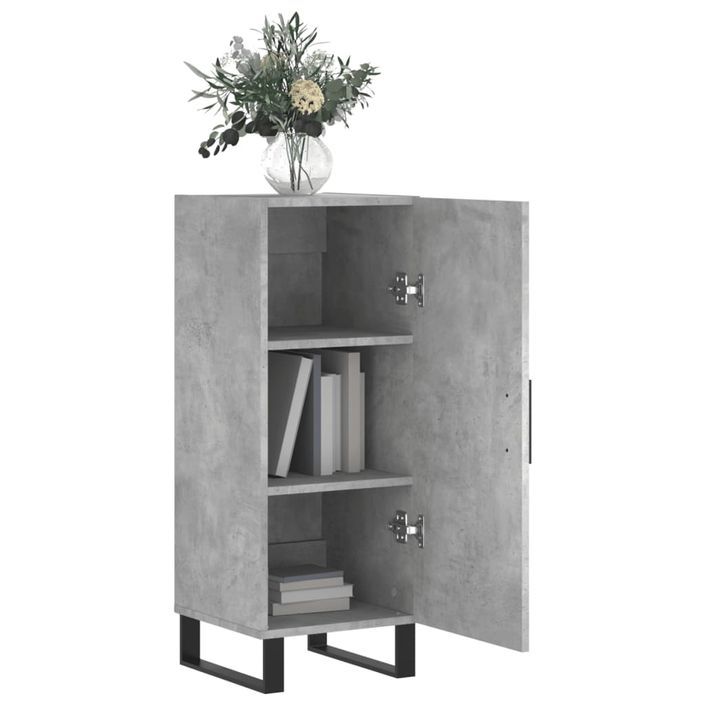 Buffet Gris béton 34,5x34x90 cm Bois d'ingénierie - Photo n°4