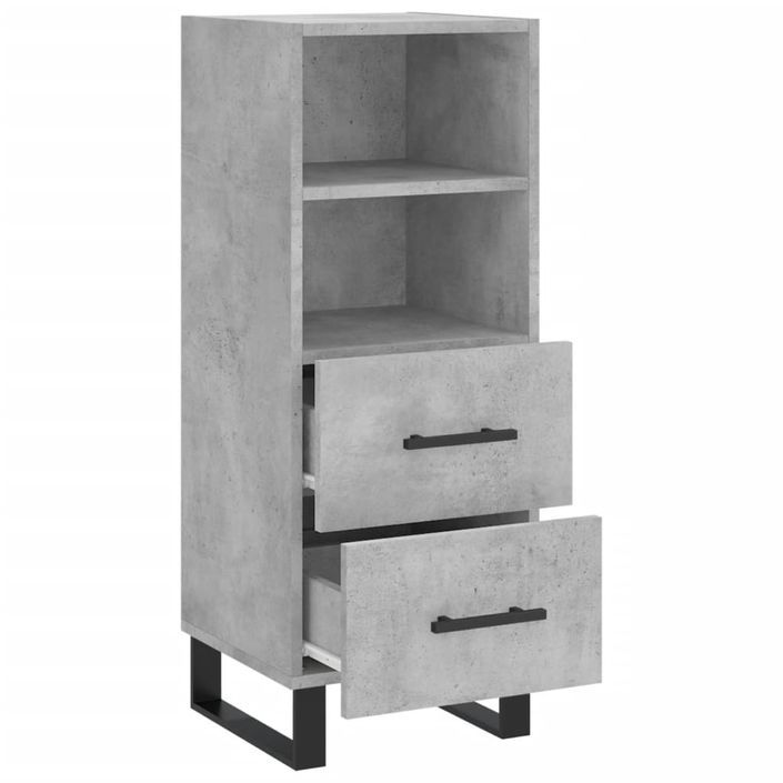 Buffet Gris béton 34,5x34x90 cm Bois d'ingénierie - Photo n°5