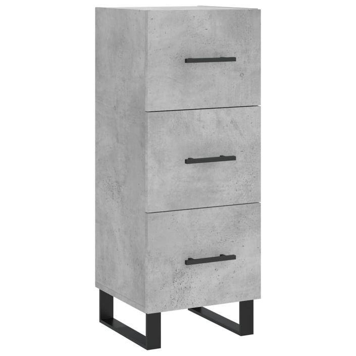 Buffet Gris béton 34,5x34x90 cm Bois d'ingénierie - Photo n°1