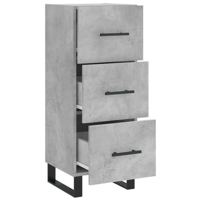 Buffet Gris béton 34,5x34x90 cm Bois d'ingénierie - Photo n°5