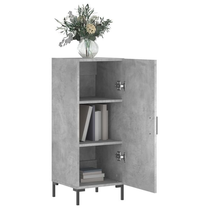 Buffet Gris béton 34,5x34x90 cm Bois d'ingénierie - Photo n°4