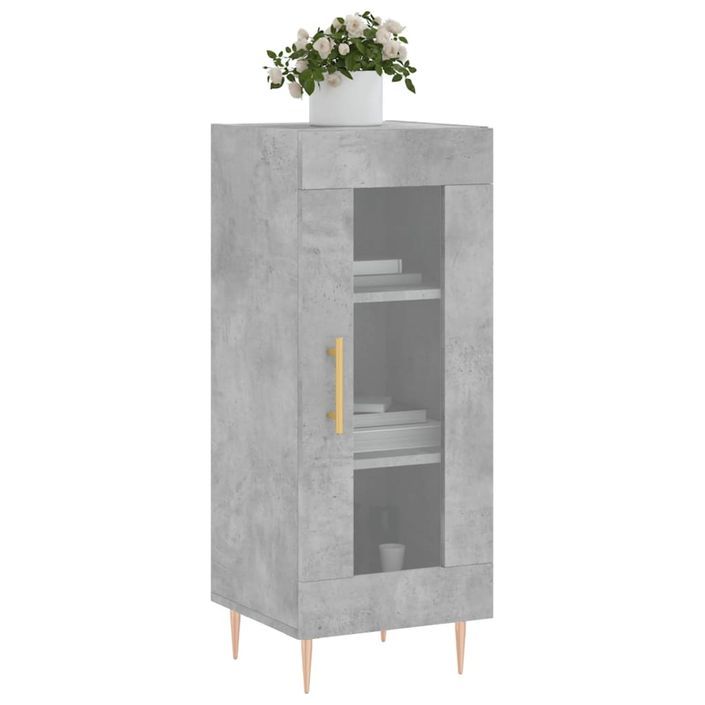 Buffet Gris béton 34,5x34x90 cm Bois d'ingénierie - Photo n°3