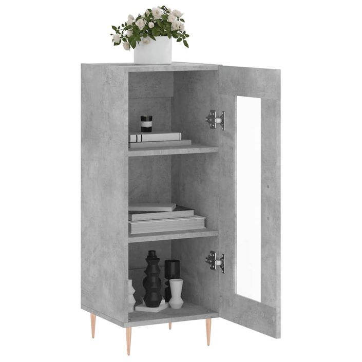 Buffet Gris béton 34,5x34x90 cm Bois d'ingénierie - Photo n°4