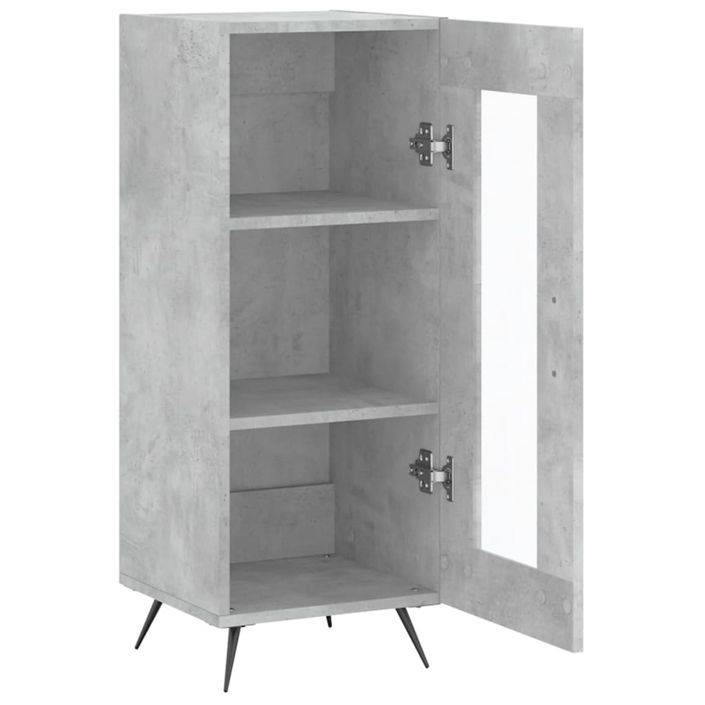 Buffet Gris béton 34,5x34x90 cm Bois d'ingénierie - Photo n°6