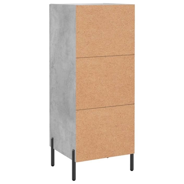 Buffet Gris béton 34,5x34x90 cm Bois d'ingénierie - Photo n°8