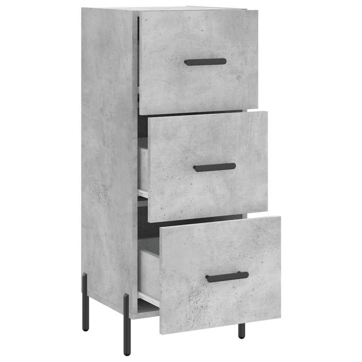 Buffet Gris béton 34,5x34x90 cm Bois d'ingénierie - Photo n°5