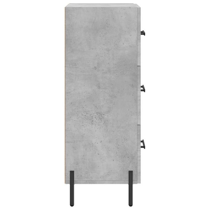 Buffet Gris béton 34,5x34x90 cm Bois d'ingénierie - Photo n°7