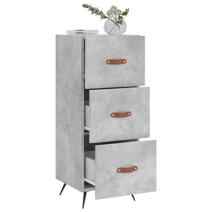 Buffet Gris béton 34,5x34x90 cm Bois d'ingénierie - Photo n°4