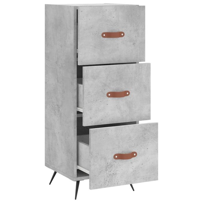 Buffet Gris béton 34,5x34x90 cm Bois d'ingénierie - Photo n°5