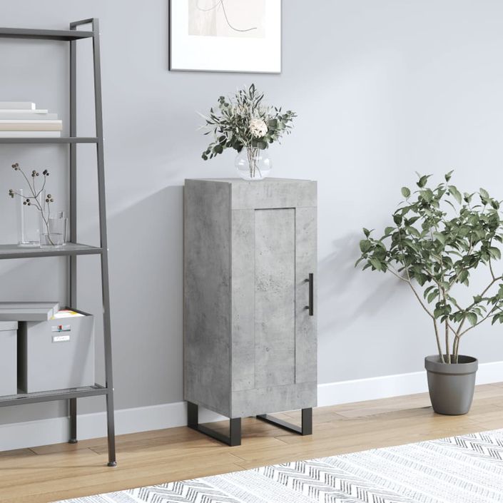 Buffet Gris béton 34,5x34x90 cm Bois d'ingénierie - Photo n°2