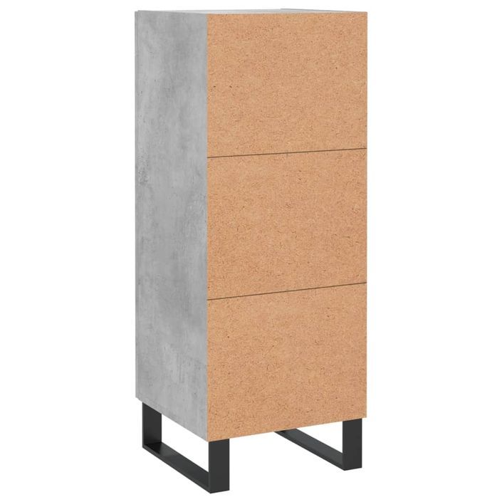 Buffet Gris béton 34,5x34x90 cm Bois d'ingénierie - Photo n°8