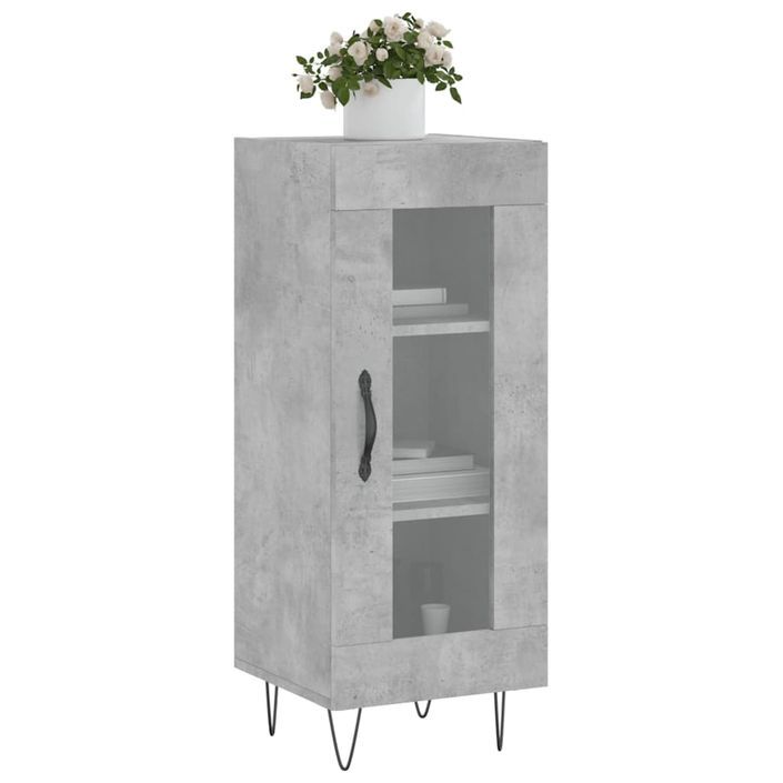 Buffet Gris béton 34,5x34x90 cm Bois d'ingénierie - Photo n°3