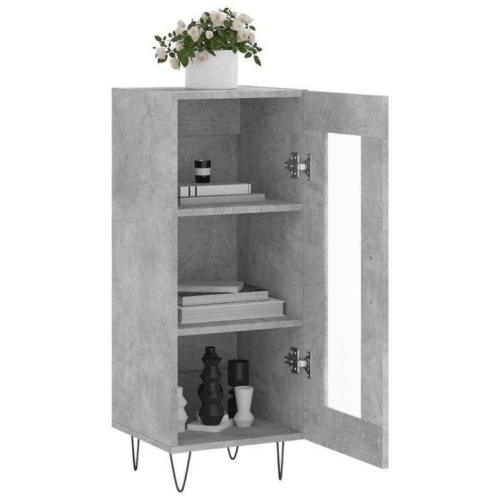 Buffet Gris béton 34,5x34x90 cm Bois d'ingénierie - Photo n°4