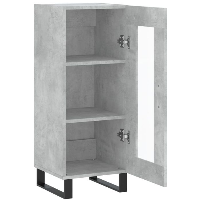 Buffet Gris béton 34,5x34x90 cm Bois d'ingénierie - Photo n°6