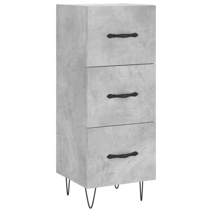 Buffet Gris béton 34,5x34x90 cm Bois d'ingénierie - Photo n°1