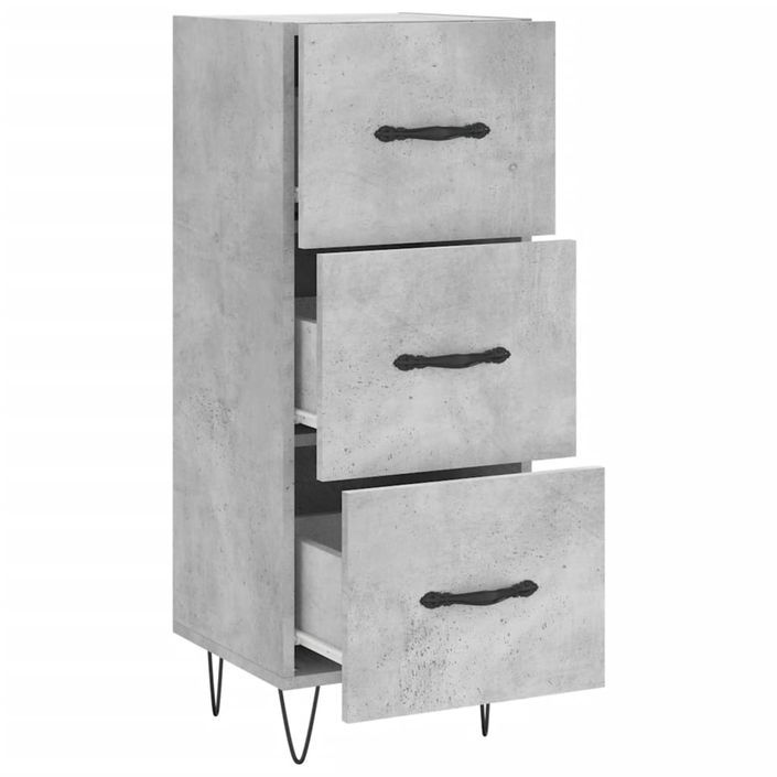 Buffet Gris béton 34,5x34x90 cm Bois d'ingénierie - Photo n°5