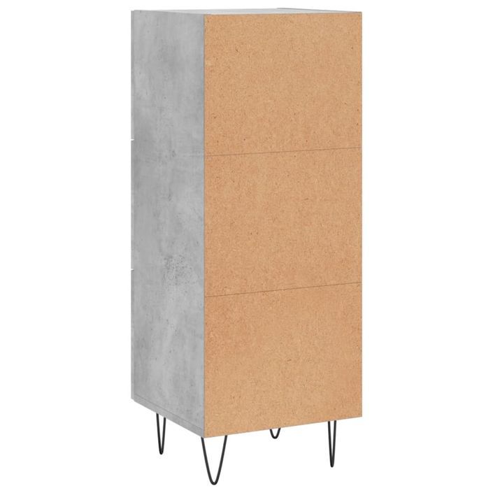 Buffet Gris béton 34,5x34x90 cm Bois d'ingénierie - Photo n°8