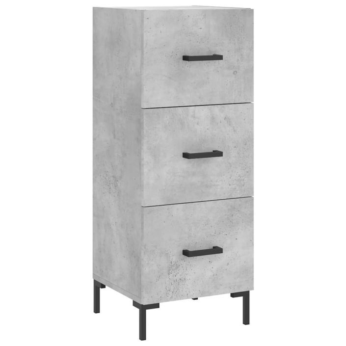 Buffet Gris béton 34,5x34x90 cm Bois d'ingénierie - Photo n°1