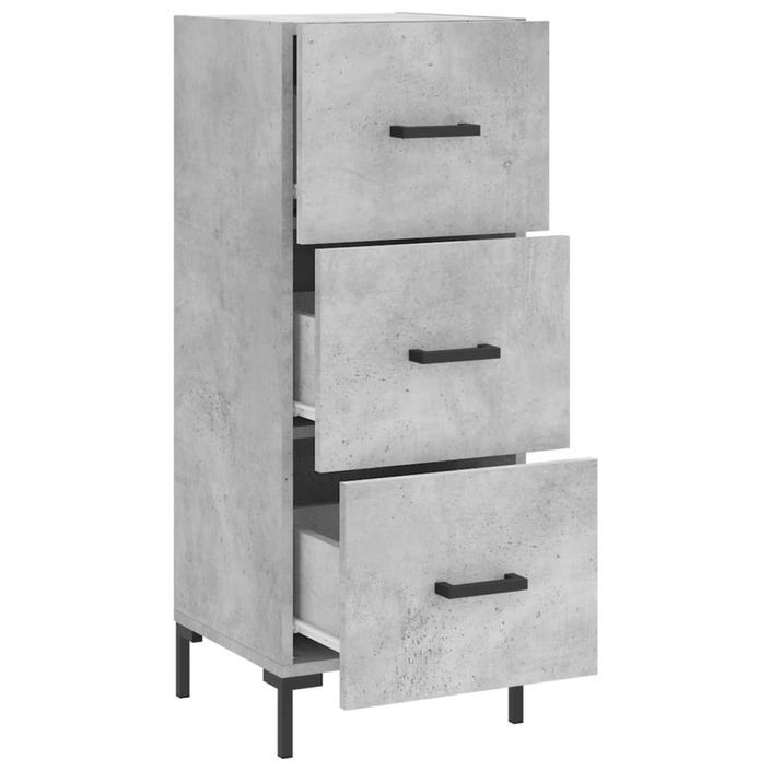 Buffet Gris béton 34,5x34x90 cm Bois d'ingénierie - Photo n°5