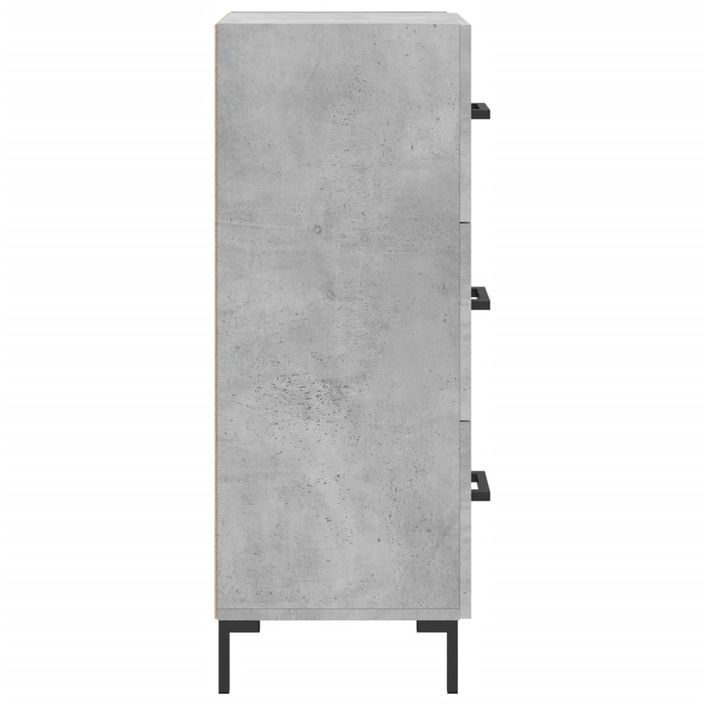 Buffet Gris béton 34,5x34x90 cm Bois d'ingénierie - Photo n°7