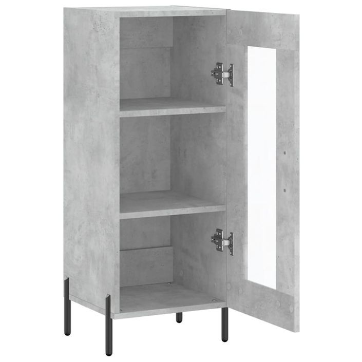 Buffet Gris béton 34,5x34x90 cm Bois d'ingénierie - Photo n°6