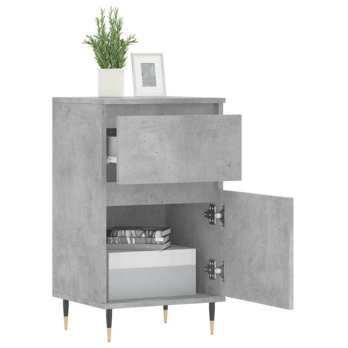 Buffet gris béton 40x35x70 cm bois d'ingénierie - Photo n°4