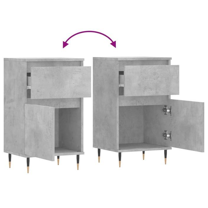 Buffet gris béton 40x35x70 cm bois d'ingénierie - Photo n°9