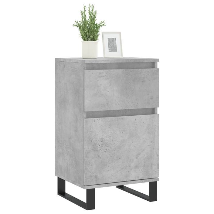 Buffet gris béton 40x35x70 cm bois d'ingénierie - Photo n°3