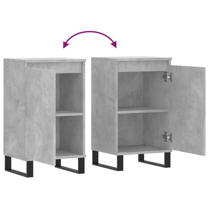 Buffet gris béton 40x35x70 cm bois d'ingénierie - Photo n°9