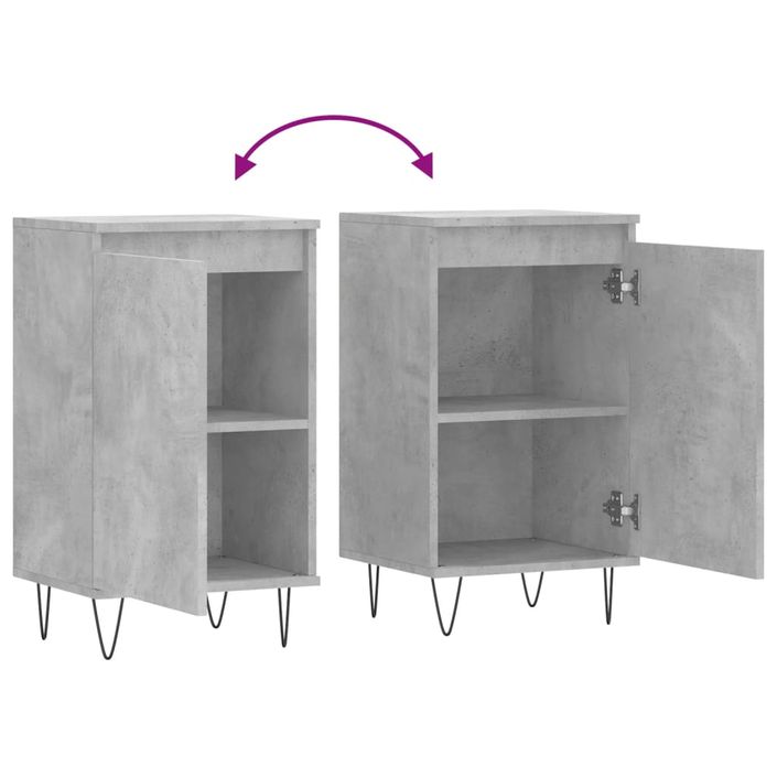 Buffet gris béton 40x35x70 cm bois d'ingénierie - Photo n°9