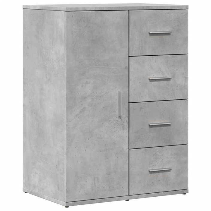 Buffet gris béton 59x39x80 cm bois d'ingénierie - Photo n°1