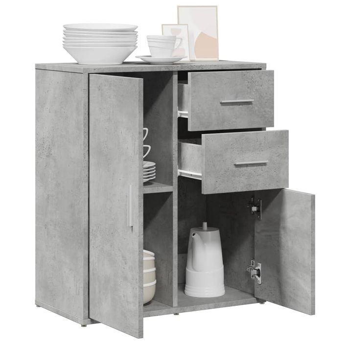 Buffet gris béton 60x31x70 cm bois d'ingénierie - Photo n°4