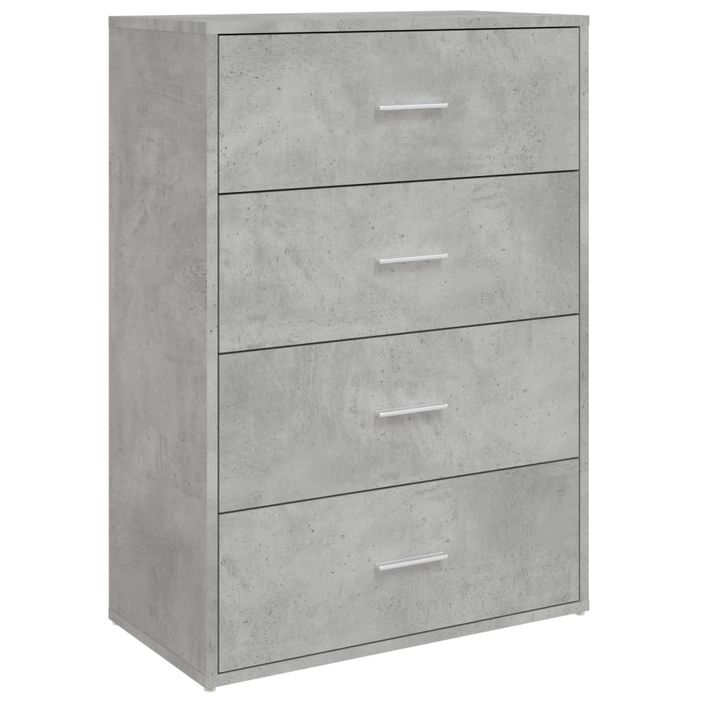 Buffet gris béton 60x31x84 cm bois d'ingénierie - Photo n°1