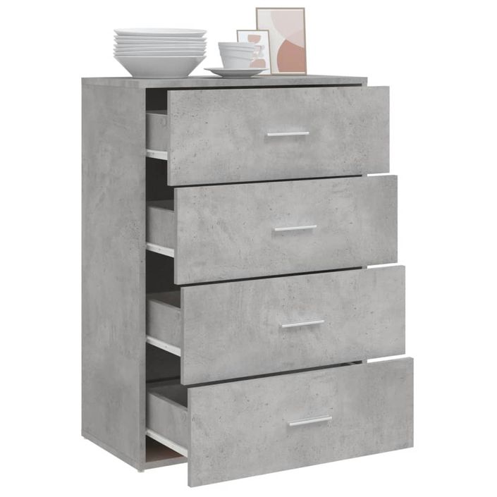 Buffet gris béton 60x31x84 cm bois d'ingénierie - Photo n°4