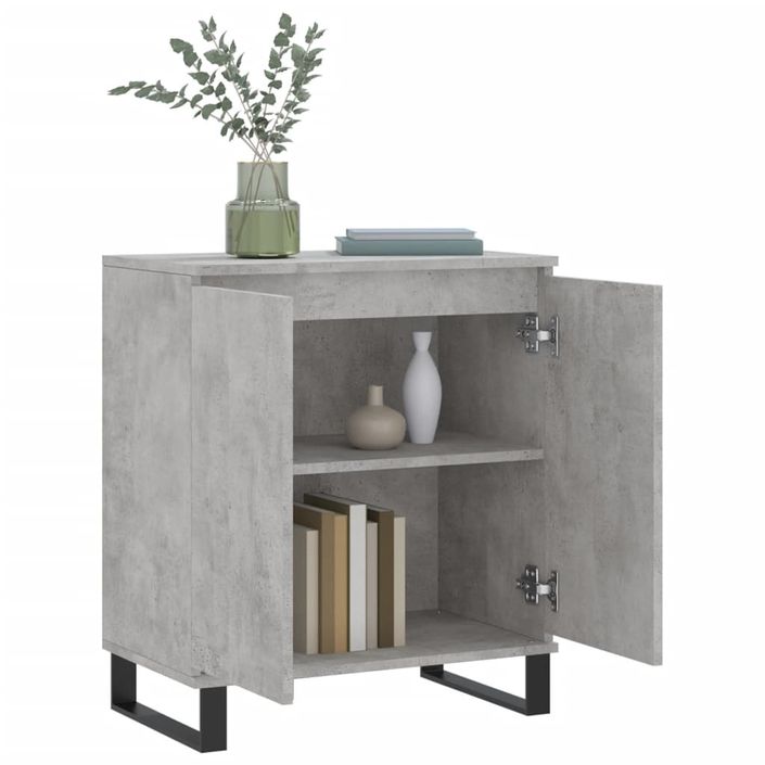 Buffet Gris béton 60x35x70 cm Bois d'ingénierie - Photo n°4