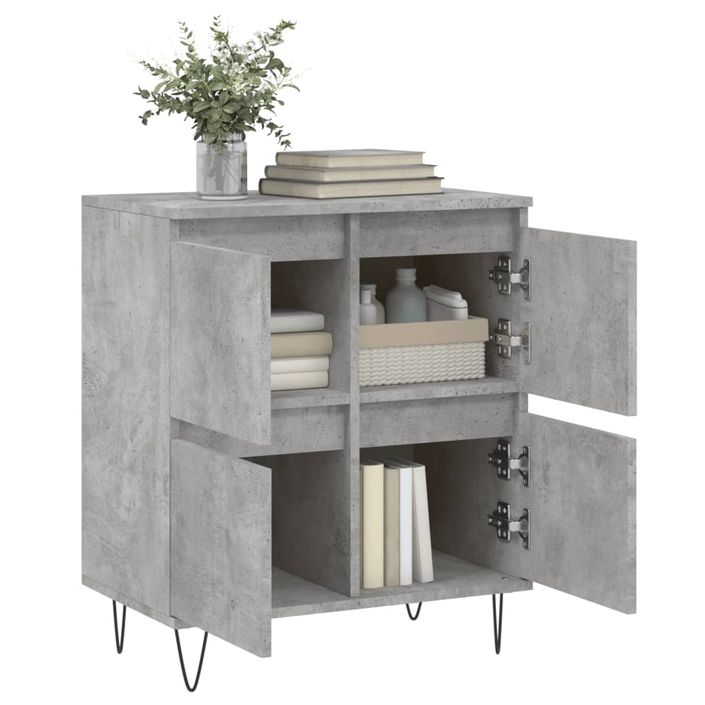 Buffet Gris béton 60x35x70 cm Bois d'ingénierie - Photo n°4