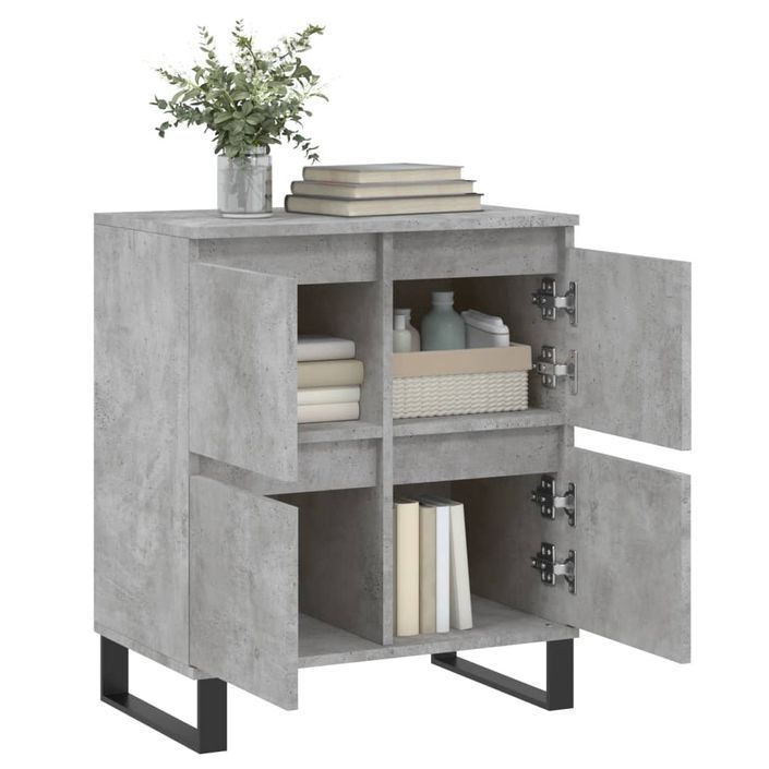 Buffet Gris béton 60x35x70 cm Bois d'ingénierie - Photo n°4