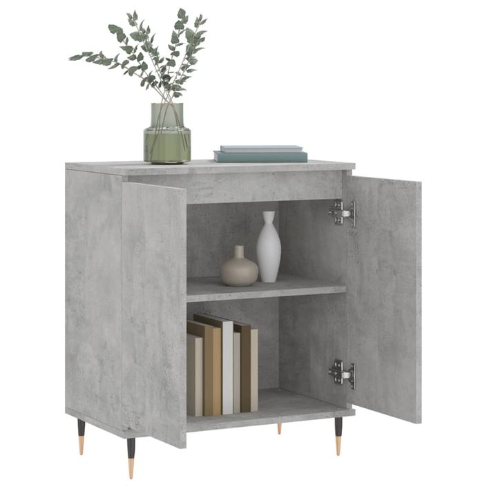 Buffet Gris béton 60x35x70 cm Bois d'ingénierie - Photo n°4