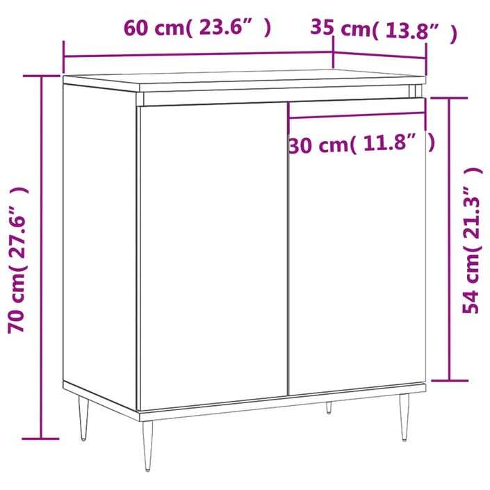 Buffet Gris béton 60x35x70 cm Bois d'ingénierie - Photo n°11