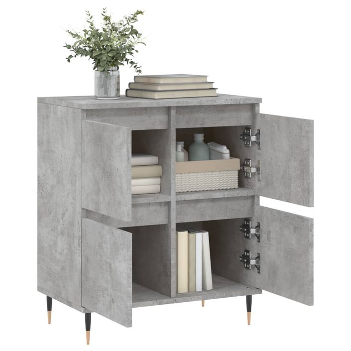 Buffet Gris béton 60x35x70 cm Bois d'ingénierie - Photo n°4