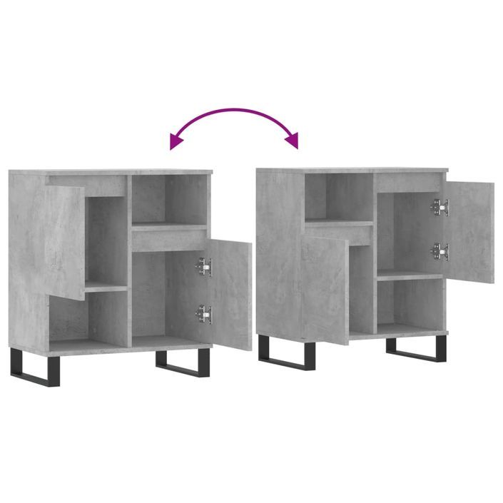 Buffet Gris béton 60x35x70 cm Bois d'ingénierie - Photo n°9