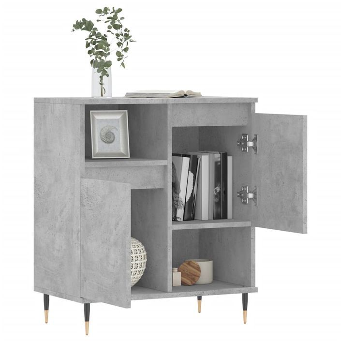 Buffet Gris béton 60x35x70 cm Bois d'ingénierie - Photo n°4