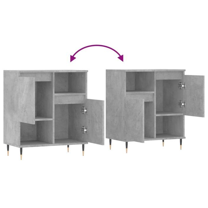 Buffet Gris béton 60x35x70 cm Bois d'ingénierie - Photo n°9