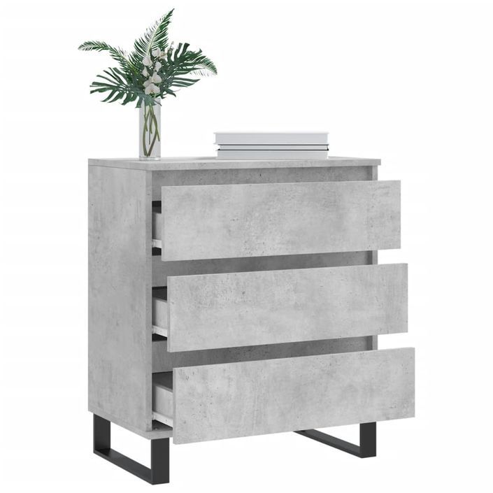 Buffet Gris béton 60x35x70 cm Bois d'ingénierie - Photo n°4